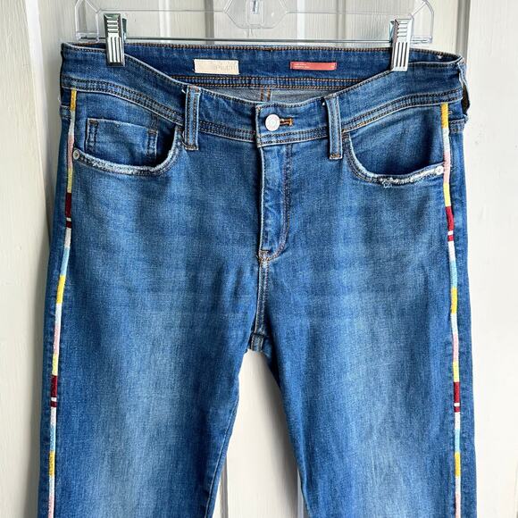 Anthropologie Pilcro Embroidered Side-Stripe Boyfriend Jeans - Picture 3 of 8